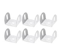 sourcing map 6 Pcs U Bracket for 1.77 Panels, 39 x 45 x 34mm Metal U Shaped Fasteners Brackets for Guardrail or Partitions Connection, Silver