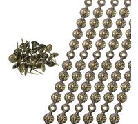 sourcing map 6 Pcs Upholstery Tacks Strips, 3.28ft Decorative Nails Strips D11mm Glossy Nail Trims for Furniture Sofa Headboard Chair DIY Crafts with Upholstery Nails, Gold (Flower)