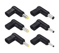 sourcing map 6 Pcs USB 3.1 Type-C Female to DC Male Adapter, 9V Type C to DC3011 DC35135 DC4017 DC4817 DC5521 DC5525 Elbow Adapter for PD Power Bank PD Source