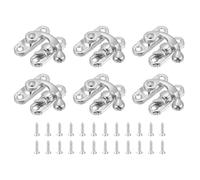 sourcing map 6 Pcs Vintage Lock Clasp, 27 x 32mm Mini Swing Arm Clasp Latch Right Latch Hook Hasp with Screws for Jewelry Box Suitcase Toolbox Wooden Case, Silver
