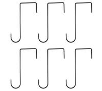 sourcing map 6 Pcs Vinyl Fence Hooks, 3.1 x 8 Inch Powder Coated Fence Hangers Patio Hooks Fence Hangers for Hanging Outdoor Lights Plants Bird Feeders, Black