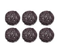sourcing map 6 Pcs Wicker Rattan Balls 3.2 Inch Rattan Decorative Balls Vase Fillers for Wedding Party Centerpiece Bowls Home Decoration Brown