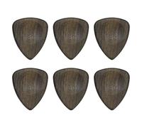 sourcing map 6 Pcs Wood Guitar Pick, 3.0mm Ultra Heavy Gauge Wood Groove Shape Guitar Picks for Electric, Acoustic, Bass Guitars, Black