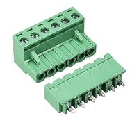 sourcing map 6 Pin 5.08mm Pitch Male Female PCB Screw Terminal Block 5 Sets