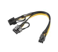 sourcing map 6 Pin to 2 x PCIe 8 Pin (6+2) Male PCI Express Power Adapter Splitter Cable 220mm/8.7" for Graphics Card