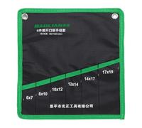 sourcing map 6-Pockets Metric 6-19mm Wrench Roll Up Pouch Canvas Wrench Tool Roll Bag Organizer for Wrenches Organization Mechanics Electricians