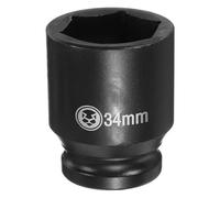 sourcing map 6 Point Deep Impact Socket 3/4" Drive 34mm Metric CR-V Steel Hex Nut Bolt Sockets 2.4" Long for Auto Machine Repair