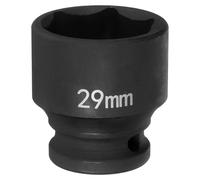 sourcing map 6 Point Impact Socket 29mm Metric Socket 1/2" Square Drive 1.65" (42mm) Long Phosphated Cr-Mo Steel Spindle Axle Hex Nut Sockets, Black