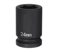 sourcing map 6-Point Impact Socket 3/4" Drive 24mm Metric 40Cr Alloy Steel Spindle Axle Nut Impact Socket