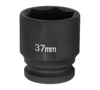sourcing map 6-Point Impact Socket 3/4" Drive 37mm Metric 40Cr Alloy Steel Spindle Axle Nut Impact Socket