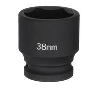 sourcing map 6-Point Impact Socket 3/4" Drive 38mm Metric 40Cr Alloy Steel Spindle Axle Nut Impact Socket