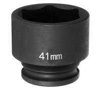 sourcing map 6 Point Impact Socket 41mm Metric Socket 1/2" Square Drive 2" (50mm) Long Phosphated Cr-Mo Steel Spindle Axle Hex Nut Sockets, Black