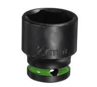 sourcing map 6 Point Shallow Impact Socket 1/2" Drive 27mm Metric CR-V Steel Spindle Axle Hex Nut Bolt Sockets 1.7" Long for Auto Machine Repair, Green Black
