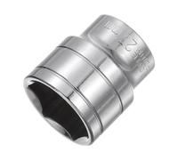 sourcing map 6-Point Shallow Socket, 1/2" Drive 27mm High Carbon Steel with Chrome Plated Metric Socket for DIY Hand-Making Repair Automotive