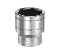 sourcing map 6-Point Socket 1/2" Drive 27mm Metric 1.7" Length 45# Steel Shallow Sockets Full Polishing Short Chrome Sockets for Car Repair Mechanical Maintenance Home Use