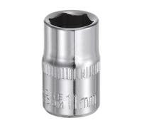 sourcing map 6-Point Socket 3/8" Drive 11mm Deep 1.14" Length 45# Steel Metric Square Drive Sockets Polishing Chromed Sockets for Car Repair Mechanical Maintenance Home Use