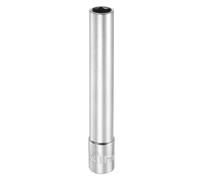 sourcing map 6 Points Deep Socket 1/2" Drive 11mm Deep Metric CR-V Steel Polished Nickel Plating Flip Sleeve 120mm / 4.7" Extra Long Socket Tool for Home Auto Nuts Bolts Repair