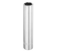 sourcing map 6 Points Deep Socket 1/2" Drive 16mm Deep Metric CR-V Steel Polished Nickel Plating Flip Sleeve 120mm / 4.7" Extra Long Socket Tool for Home Auto Nuts Bolts Repair