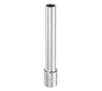 sourcing map 6 Points Deep Socket 3/8" Drive 9mm Deep Metric CR-V Steel Polished Nickel Plating Flip Sleeve 120mm / 4.7" Extra Long Socket Tool for Home Auto Nuts Bolts Repair