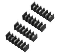 sourcing map 6 Positions Terminal Block, 300V 20A 8.25mm Pitch PA66 Single Row PCB Mount Screw Terminals Strip Pack of 4, Black