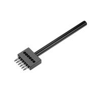 sourcing map 6 Prong Leather Prong Punch Tool 4mm Steel Prong Row Round Hole Stitching Chisel for Leather Craft