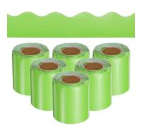 sourcing map 6 Roll Bulletin Board Border 196.8 Feet Scalloped Border Trim Decorative Rolled Classroom Borders for Bulletin Board Home Classroom Office Decoration, Green