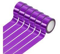 sourcing map 6 Rolls Foil Washi Tape 5.5 Yards x 0.6" Solid Foil Decorative Tape Metallic Color Masking Tape for Arts & Crafts Labeling DIY Scrapbooking Planner Gift Wrapping, Purple