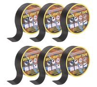 sourcing map 6 Rolls Joist Tape for Decking 2'' x 50' Weather-Resistant Butyl Joist Tape Flashing Joists Tape for Wood Decks and Beams Roof, Black