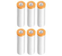 sourcing map 6 Rolls Pre-Taped Masking Film 106.3" x65.6ft Tape and Drape Painters Plastic Drop Cloth Film with Tape Plastic Sheeting for Automotive Painting Covering
