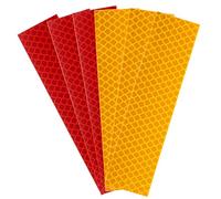 sourcing map 6 Rolls Reflective Tape 1.18" x 4.72" High Visibility Reflective Adhesive Stickers Outdoor Waterproof for Trailer Trucks Bike Car Motorcycle Helmet Mailbox, Yellow Red