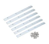 sourcing map 6 Set 3030 Straight Line Inside Connector Joint Bracket, for 8mm t Slot Aluminum Extrusion Profile, 7 Inch Silver with M6 Screws