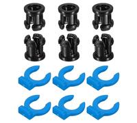 sourcing map 6 Set 3D Printer Tube Coupler Set, Tube Coupling Collet Clamp Clip Plastic Joint Connector 7.5mm OD x 4mm ID for Fixed 1.75mm Filament Printer Parts, Black/Blue