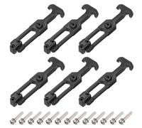 sourcing map 6 Set Rubber Flexible T-Handle Draw Latches 6.3 Inch Latch Hasp for Tool Box, Cooler, Golf Cart, Engineering Machine Hood, Black