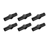 sourcing map 6 Sets Pipe Clamp Connector, 128 x 31mm End Rail Clamps Chain Link Fence Clamp Fit 1.1" (28mm) OD Pipe with Screw and Nuts, Black