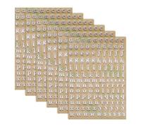 sourcing map 6 Sheets Letter Stickers 0.12" 3D Mini Letter Metal Self Adhesive Alphabet Stickers for Scrapbooking DIY Poster Craft Wall Doors Sign Decor(Silver, Lowercase)