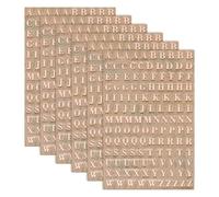sourcing map 6 Sheets Letter Stickers 0.12" 3D Mini Letter Metal Self Adhesive Alphabet Stickers for Scrapbooking DIY Poster Craft Wall Doors Sign Decor(Rose Gold, Uppercase)