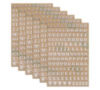 sourcing map 6 Sheets Letter Stickers 0.12" 3D Mini Letter Metal Self Adhesive Alphabet Stickers for Scrapbooking DIY Poster Craft Wall Doors Sign Decor(Silver, Uppercase)