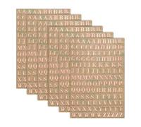sourcing map 6 Sheets Letter Stickers 0.18" 3D Mini Letter Metal Self Adhesive Alphabet Stickers for Scrapbooking DIY Poster Craft Wall Doors Sign Decor(Rose Gold, Uppercase)