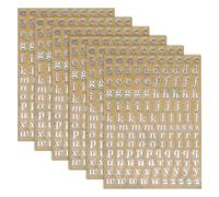 sourcing map 6 Sheets Letter Stickers 0.18" 3D Mini Letter Metal Self Adhesive Alphabet Stickers for Scrapbooking DIY Poster Craft Wall Doors Sign Decor(Silver, Lowercase)