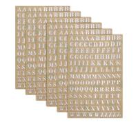 sourcing map 6 Sheets Letter Stickers 0.18" 3D Mini Letter Metal Self Adhesive Alphabet Stickers for Scrapbooking DIY Poster Craft Wall Doors Sign Decor(Silver, Uppercase)