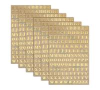 sourcing map 6 Sheets Letter Stickers 0.18" 3D Mini Letter Metal Self Adhesive Alphabet Stickers for Scrapbooking DIY Poster Craft Wall Doors Sign Decor(Gold, Uppercase)