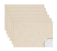 sourcing map 6 Sheets Miniature Dollhouse Wallpaper, Linen Texture Self-Adhesive PVC Flooring Wall, Mini Wall Decor for Dollhouse Sand Table Model Accessories 11.81 x 7.87 Inch (Khaki)