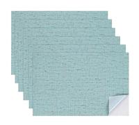 sourcing map 6 Sheets Miniature Dollhouse Wallpaper, Linen Texture Self-Adhesive PVC Flooring Wall, Mini Wall Decor for Dollhouse Sand Table Model Accessories 11.81 x 7.87 Inch (Dark Blue)