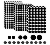 sourcing map 6 Sheets Screw Hole Covers Stickers 12mm 15mm 21mm Self Adhesive Screw Covers Caps Waterproof Dustproof Sticker PVC for Wall Cabinets Desk Screws Furniture Repairing, Black