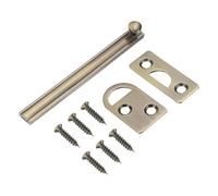 sourcing map 6" Solid Brass Surface Bolt, Concealed Security Slide Latch Door Lock with Screws, Brushed French Door Lock for Closet Cabinet Recessed Doors, Bronze