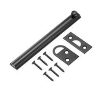 sourcing map 6" Solid Brass Surface Bolt, Concealed Security Slide Latch Door Lock with Screws, Polished French Door Lock for Closet Cabinet Recessed Doors, Matt Black