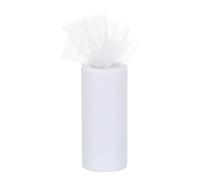 sourcing map 6" Wide 25 Yards Glitter Tulle Ribbon Rolls Sparkly Netting Fabric for Tutu Skirt Sewing Christmas Wedding Gift, White