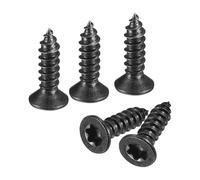 sourcing map #6 x 1/2" Flat Head Torx/Star Wood Screws 50Pcs Fit T10 Bit | 304 Stainless Steel,Full Threaded,Black Coated,Self-Tapping Screws,for Wood,Plastic and Soft Metal