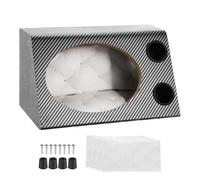 sourcing map 6 x 9 Inch Ported Wooden Speaker Enclosure, Black White Single Vented Subwoofer Box Car Audio Truck Speaker Box for DIY Homes Vehicle Audios Custom Sound Supplies