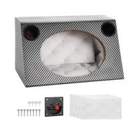 sourcing map 6 x 9 Inch Ported Wooden Speaker Enclosure, Black White Single Vented Subwoofer Box Car Audio Truck Speaker Box for DIY Home Vehicle Audios Custom Sound Supplies